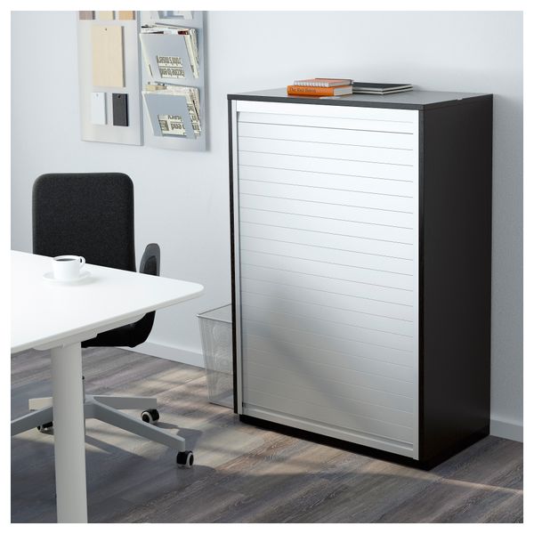 Шкаф с дверью-шторой ГАЛАНТ, черно-коричневый (80x120 см) - фото 2