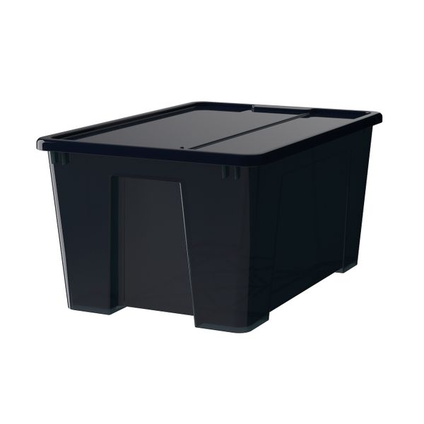 Контейнер с крышкой, черный, 57x39x28 см/45 л IKEA САМЛА 590.068.11 - схема-чертеж с размерами