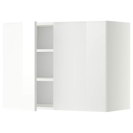 Навесной шкаф с полками/2дверцы, белый/Рингульт белый 80x60 см IKEA METOD МЕТОД 592.238.95