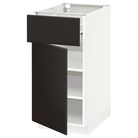 Напольный шкаф с ящиком/дверью, белый/Кунгсбакка антрацит 40x60 см IKEA МЕТОД / ФОРВАРА 792.197.36