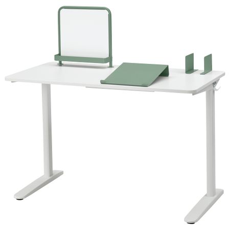 Письменный стол, комбинация, белый, светлый серо-зеленый, 117x60 см IKEA RELATERA 995.557.79