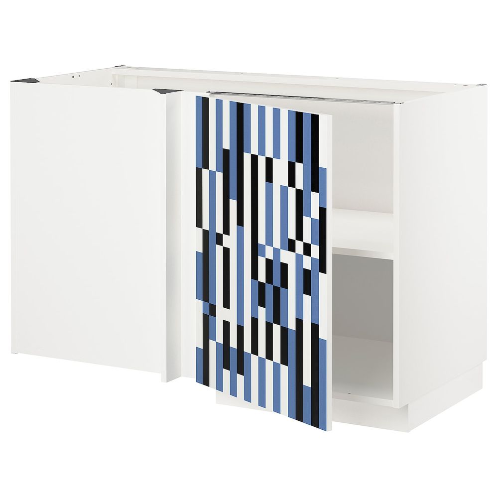 Угловой напольный шкаф с полкой, белый, Иттербин с печатным рисунком 128x68 см IKEA МЕТОД 692.870.09 - схема-чертеж с размерами