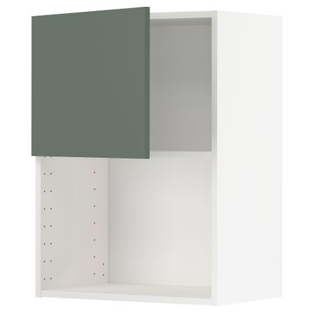 Навесной шкаф для СВЧ-печи, белый, Bodarp серо-зеленый, 60x80 см IKEA METOD МЕТОД 894.602.77
