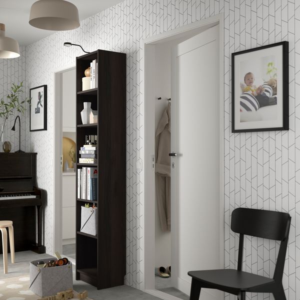 Стеллаж, темно-коричневый под дуб, 40x28x202 см IKEA BILLY БИЛЛИ 604.927.78 - фото 4