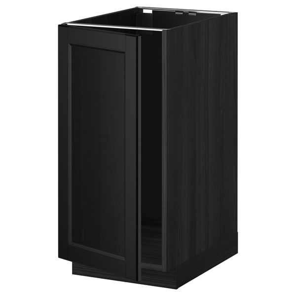 Напольный шкаф для мойки, мусорных контейнер МЕТОД, черный, Лаксарби черно-коричневый (40x60 см) - схема-чертеж с размерами