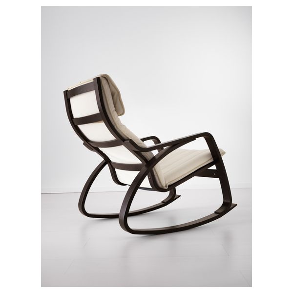 Кресло-качалка ПОЭНГ, черно-коричневый, Ранста естественный - фото 3