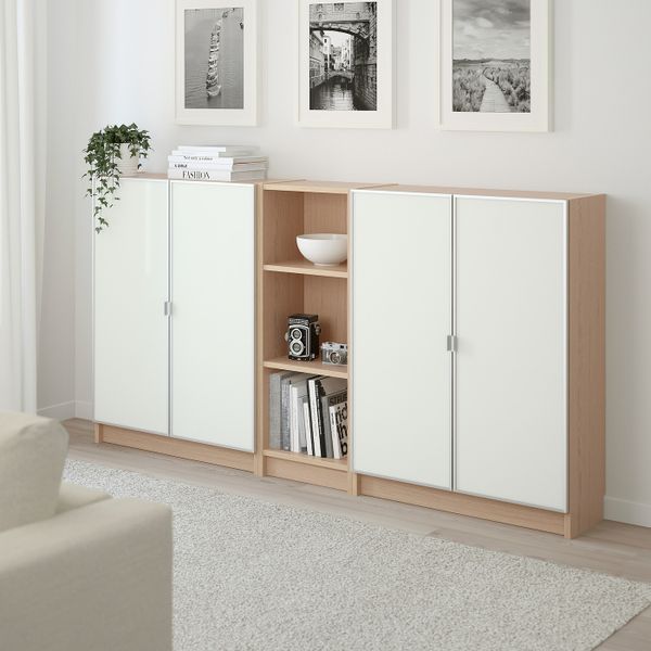 Стеллаж, дубовый шпон, беленый 200x30x106 см IKEA BILLY БИЛЛИ / MORLIDEN МОРЛИДЕН 592.499.56 - фото 2