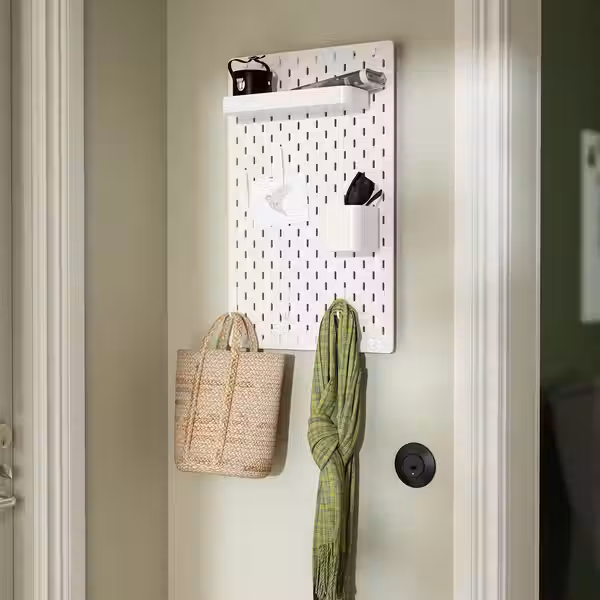 SKÅDIS Настенная панель, комбинация - белый 36x56 см - схема-чертеж с размерами