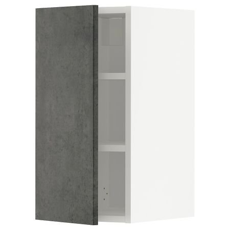 Навесной шкаф с полками, белый/кальхюттан под темно-серый бетон 30x60 см IKEA METOD МЕТОД 894.413.21