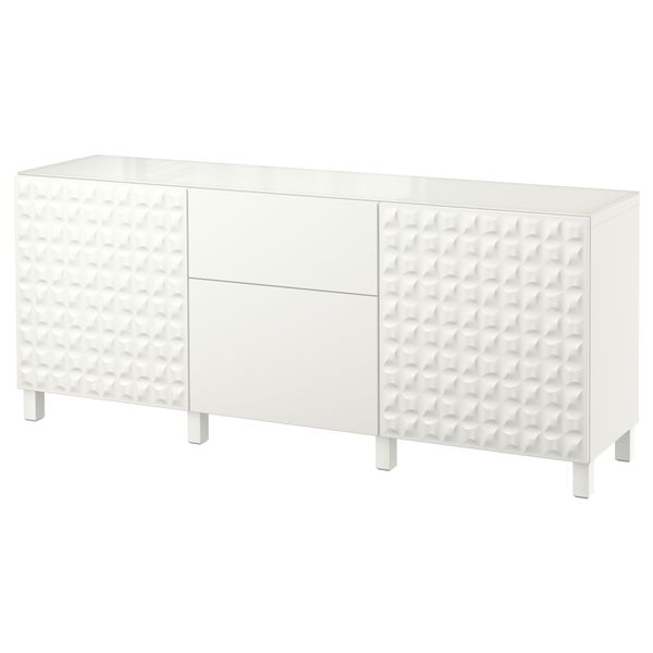 Комбинация для хранения с дверцами, ящиками БЕСТО, Дьюпвикен, Лаппвикен белый (180x40x74 см) - фото 1