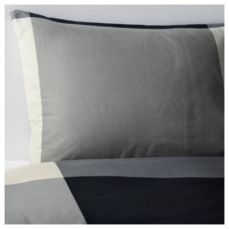 Пододеяльник и 2 наволочки БРУНКРИСЛА, черный, серый