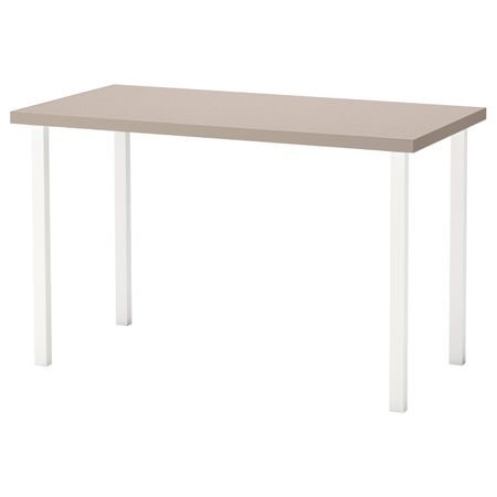 Стол, геометрический бежевый, белый, 120x60 см IKEA ЛИННМОН / ГОДВИН 592.792.55