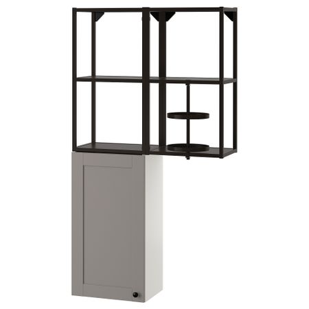 Комбинация для хранения, антрацит, серый каркас, 80x32x150 см IKEA BEGIVENHET БЕГИВЕНХЕТ 093.314.49