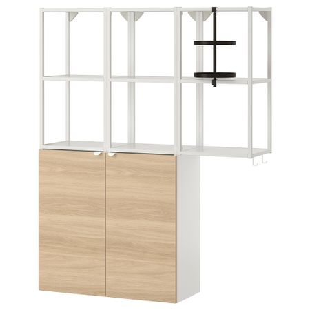 Комбинация для хранения, 120x32x150 см, белый, под дуб IKEA BEGIVENHET БЕГИВЕНХЕТ 193.314.44