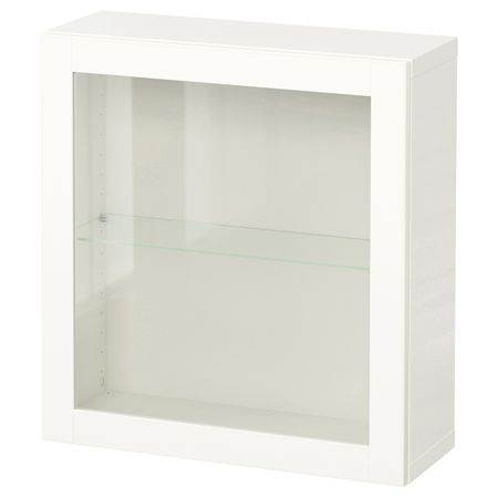 Комбинация настенных шкафов, белый/Синдвик белый прозрачное стекло 60x22x64 см IKEA BESTÅ БЕСТО 894.415.85