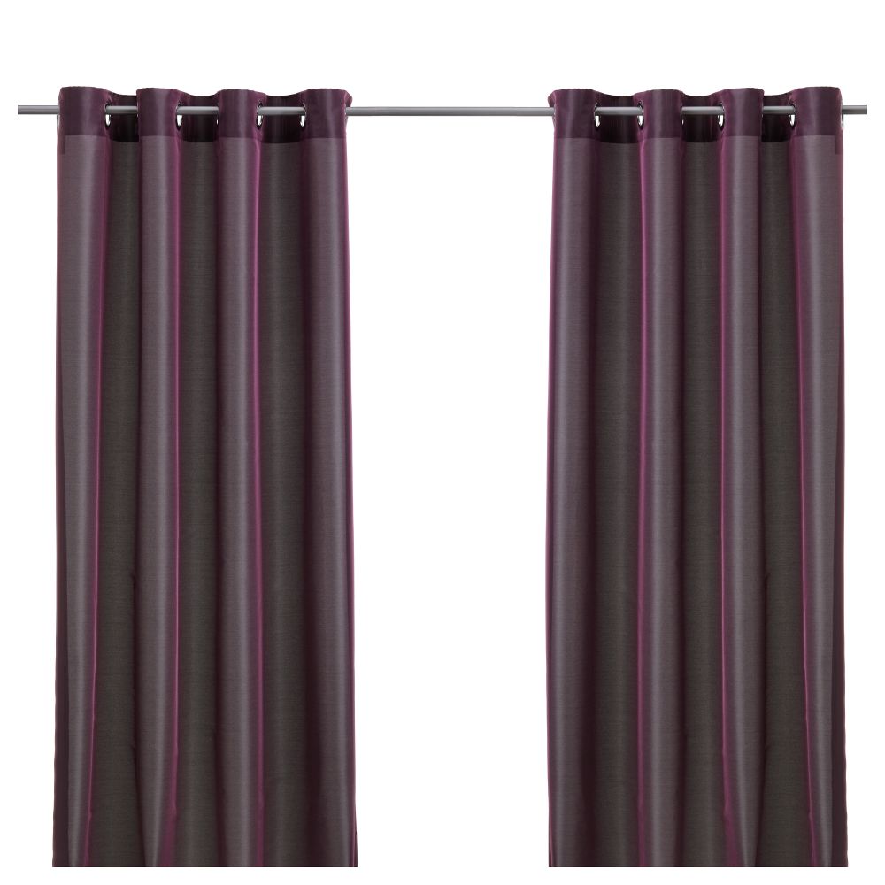 Гардины, 1 пара ПЭРЛЬБУСКЕ, темно-сиреневый (145x300 см) - фото 1