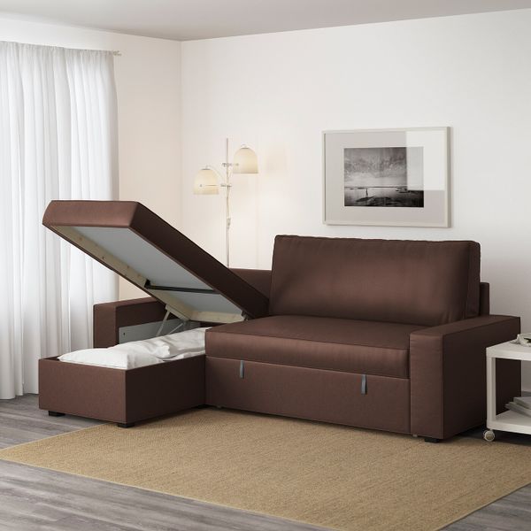 Диван-кровать с козеткой, Бурред темно-коричневый IKEA ВИЛАСУНД 592.824.51 - фото 4