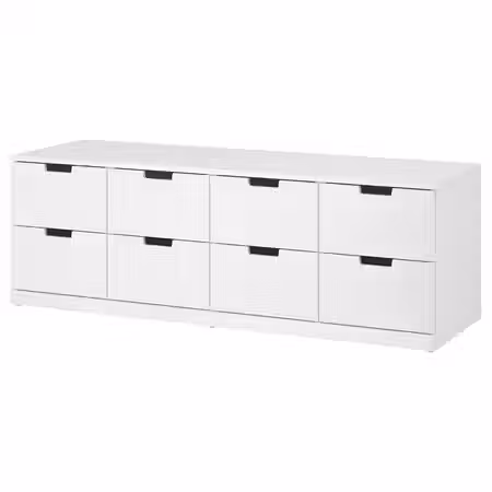 NORDLI Комод с 8 ящиками - белый 160x54 см