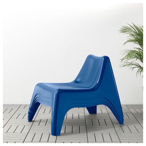 Садовое легкое кресло ИКЕА ПС ВОГЭ, темно-синий - фото 3
