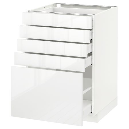 Напольный шкаф с 5 ящиками МЕТОД / МАКСИМЕРА, белый, Рингульт белый