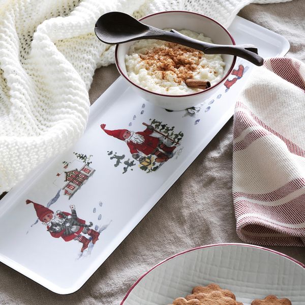 Поднос, орнамент «Санта Клаус» белый, красный 50x16 см IKEA VINTER 2020 ВИНТЕР 2020 804.726.61 - схема-чертеж с размерами