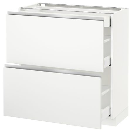 Напольный шкаф, 2 фасада, 3 ящика МЕТОД / МАКСИМЕРА, белый, Нодста белый