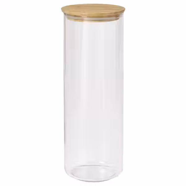 EKLATANT Банка с крышкой - прозрачное стекло/бамбук 1.8 л - фото 1