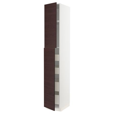 Высокий шкаф, 2 дверцы, 4 ящика, 40x60x240 cm IKEA METOD МЕТОД, MAXIMERA МАКСИМЕРА 094.646.46