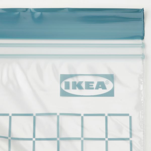 Пакет закрывающийся, 1 л, клетчатый орнамент, серо-синий IKEA ISTAD ИСТАД 005.647.54 - схема-чертеж с размерами
