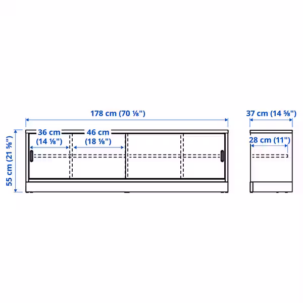 TONSTAD Тумба под ТВ - дубовый шпон 178x37x55 см - фото 5