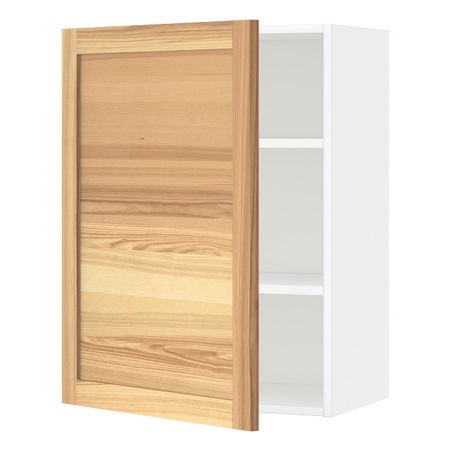 Шкаф навесной с полкой, белый/Торхэмн ясень 60x80 см IKEA METOD МЕТОД 092.259.10