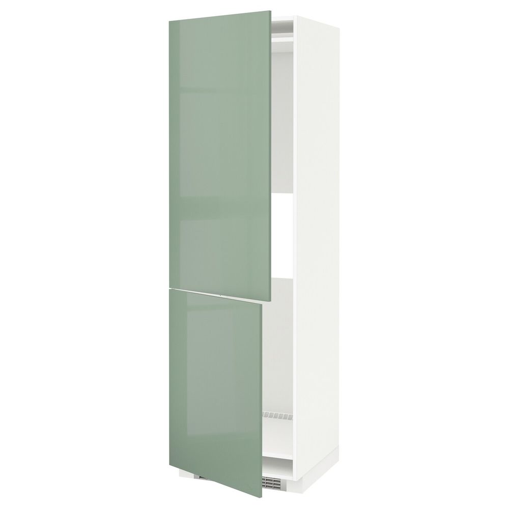 Высокий шкаф для холодильника или морозильн, белый, Калларп светло-зеленый, 60x60x200 см IKEA МЕТОД 592.252.86 - схема-чертеж с размерами