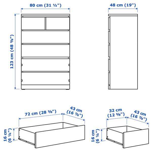 IKEA, дополнительный ракурс - схема-чертеж с размерами