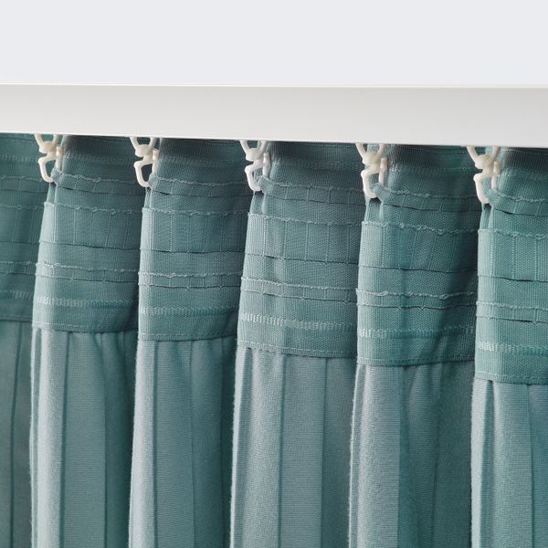 Затемняющие гардины, 2 шт., серо-бирюзовый 145x300 см IKEA ELDTORN ЭЛЬДТОРН 604.881.06 - фото 3
