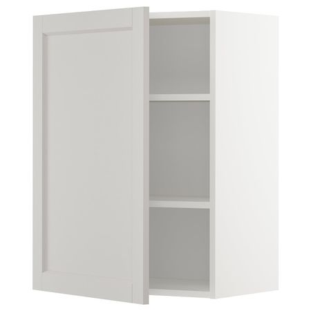 Шкаф навесной с полкой, белый/Лерхюттан светло-серый 60x80 см IKEA METOD МЕТОД 692.730.69