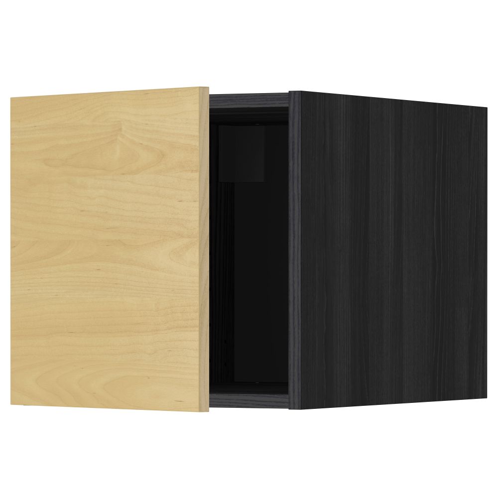 Верхний шкаф МЕТОД, черный, Тингсрид береза (40x40 см) - схема-чертеж с размерами