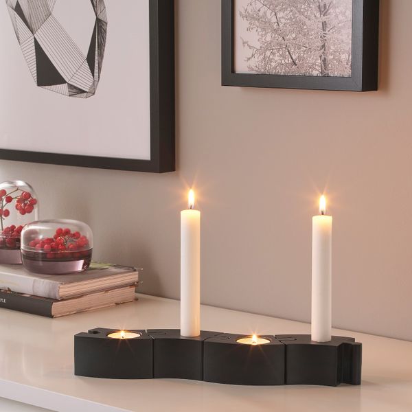 Подсвечник для свечи, греющей свечи, черный, 5 см IKEA ВЭРМЕР 904.406.17 - фото 5