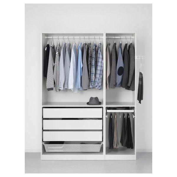 Гардероб ПАКС, белый, Танем белый - схема-чертеж с размерами