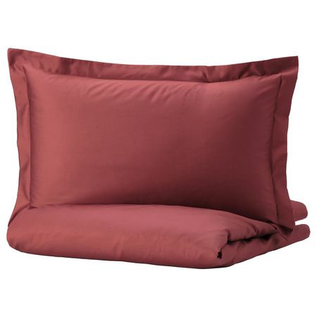 Пододеяльник и 2 наволочки, красно-коричневый 200x200/50x70 см IKEA LUKTJASMIN ЛЮКТЭСМИН 904.802.17