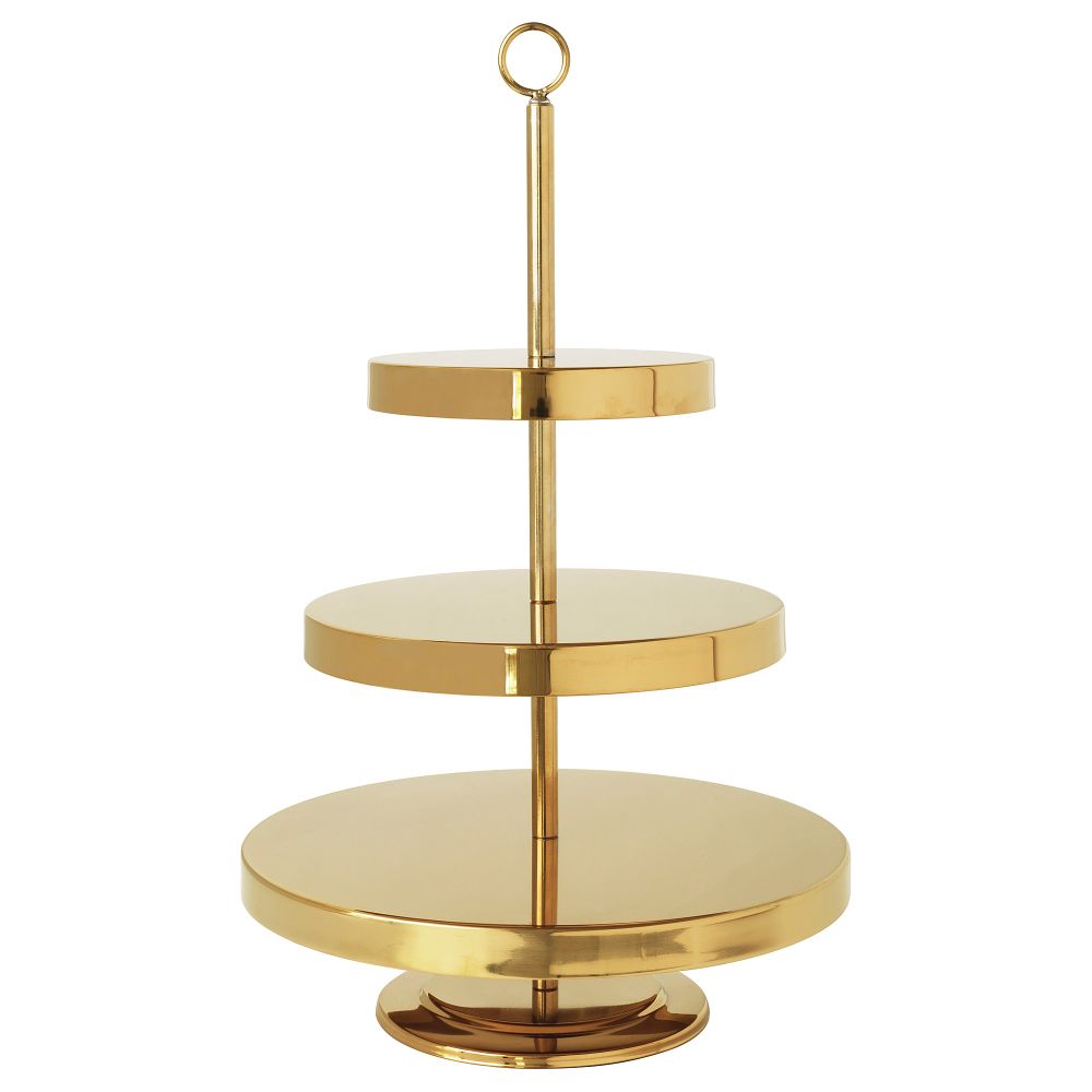 Сервировочная подставка, 3 яруса ВИНТЕР 2018, золотой - схема-чертеж с размерами