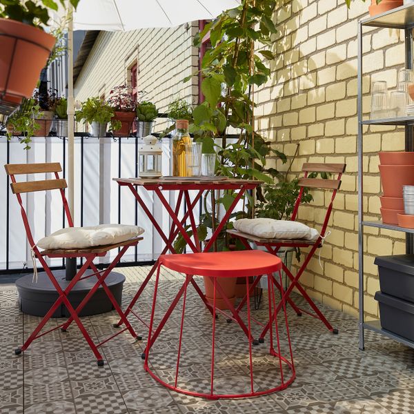 Садовый стул, складной/красный светло-коричневая морилка IKEA TÄRNÖ ТЭРНО 604.245.72 - фото 2