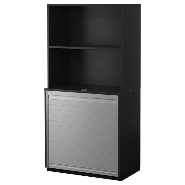 Комбинация для хранения с дверцей-шторой ГАЛАНТ, черно-коричневый черно-коричневый (80x160 см) - фото 1