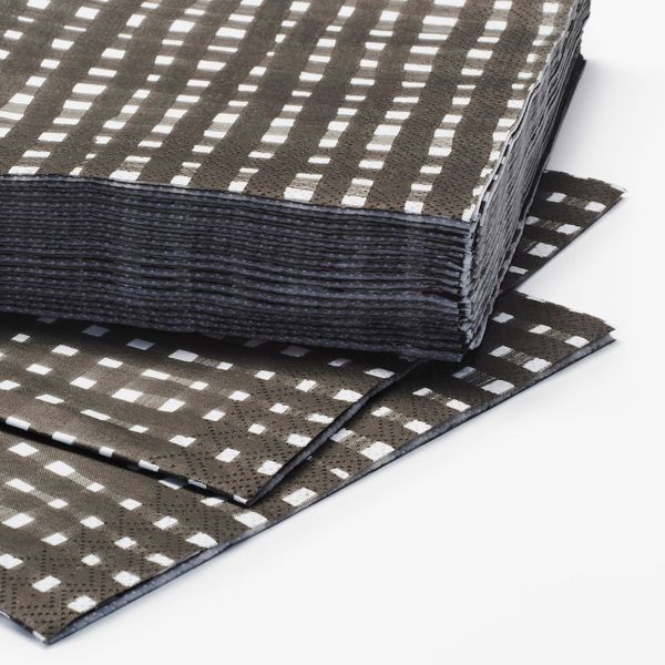 Салфетка бумажная, черный-белый 33x33 см IKEA УРЛАДДА 804.159.01 - фото 2