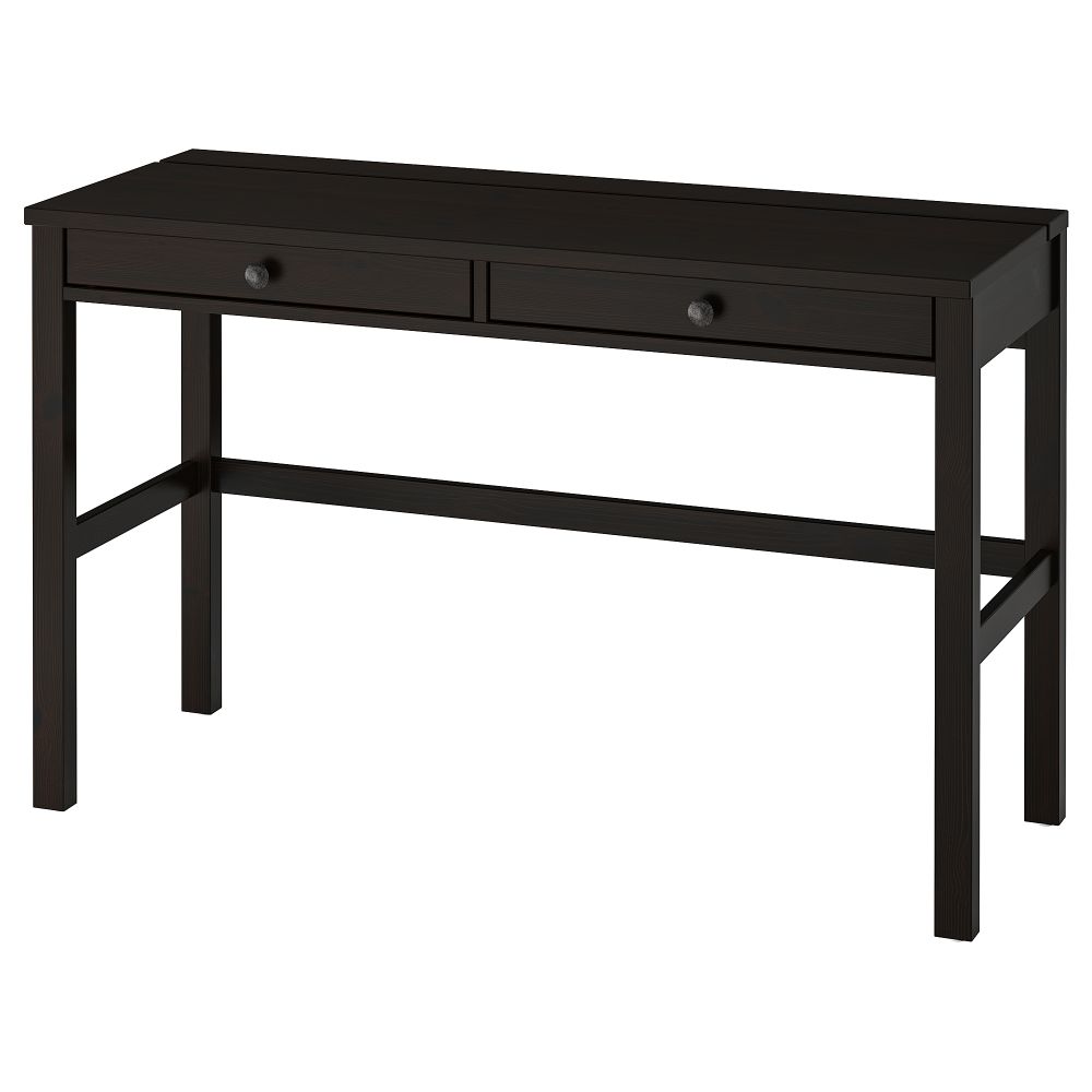 Стол с 2 ящиками, 120x47 см, черно-коричневый IKEA HEMNES ХЕМНЭС 103.632.17 - фото 1