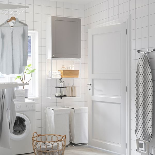 Комбинация для хранения, 60x32x150 см, серый-белый IKEA BEGIVENHET БЕГИВЕНХЕТ 594.856.27 - фото 4