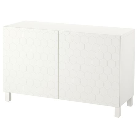 Комбинация для хранения с дверцами, белый/вассвик/стуббарп белый 120x40x74 см IKEA БЕСТО 292.771.54