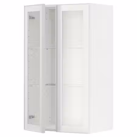 METOD Навесной шкаф/полки/2стеклян двери - белый/Hejsta белое прозрачное стекло 60x100 см