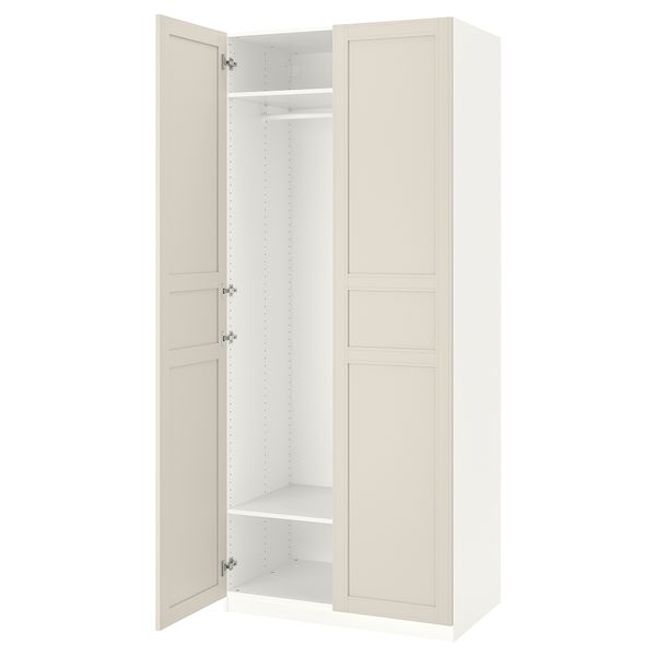 Гардероб, белый Flisberget светло-бежевый, 100x60x236 см IKEA PAX ПАКС 292.221.14 - фото 2