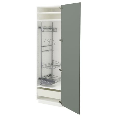 Высокий шкаф с отделением для аксессуаров для уборки IKEA METOD МЕТОД, MAXIMERA МАКСИМЕРА 095.663.86