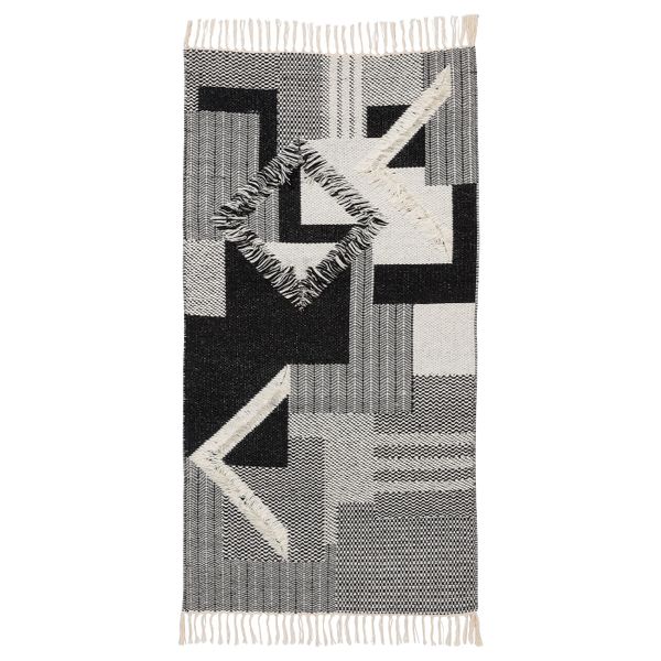 Ковер безворсовый, серый-черный 80x150 см IKEA ABILDÅ АБИДО 304.998.04 - фото 1